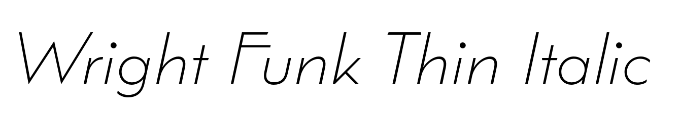 Wright Funk Thin Italic